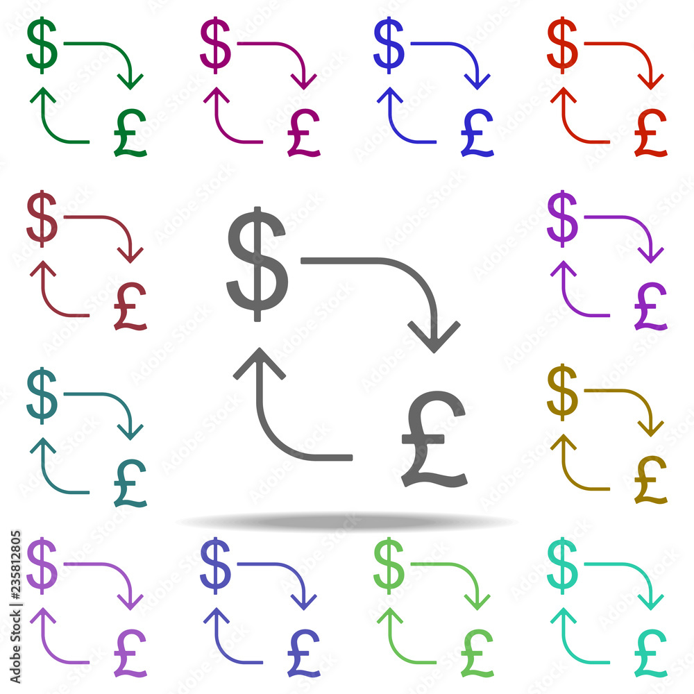 Poster currency exchange icon. elements of finance in multi color style icons. simple icon for websites, we
