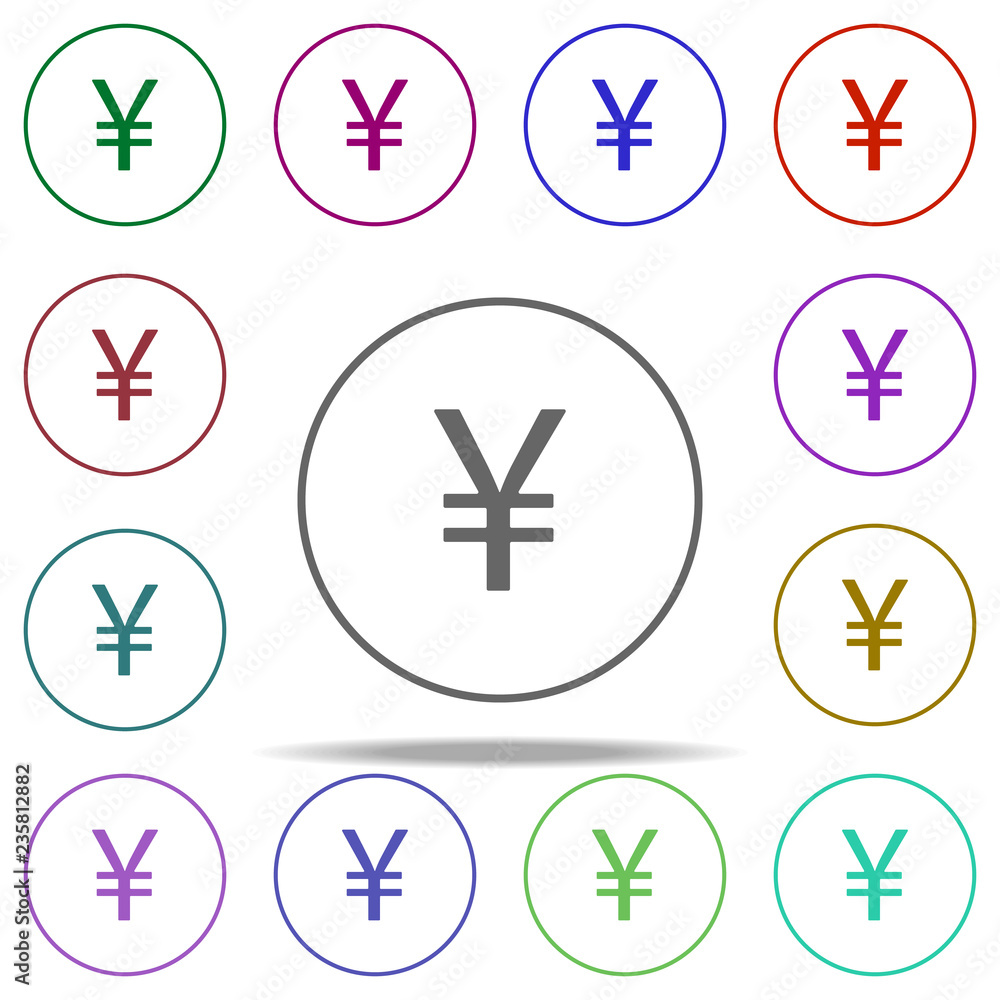 Poster yuan icon. elements of finance in multi color style icons. simple icon for websites, web design, mob