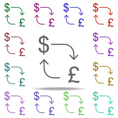 currency exchange icon. Elements of finance in multi color style icons. Simple icon for websites, web design, mobile app, info graphics