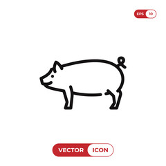 Outline Pig icon isolated on white background. Pork sketch symbol. Editable stroke. Line vector illustration. EPS10.