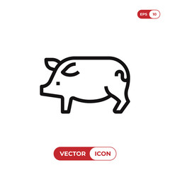 Outline Pig icon isolated on white background. Pork sketch symbol. Editable stroke. Line vector illustration. EPS10.