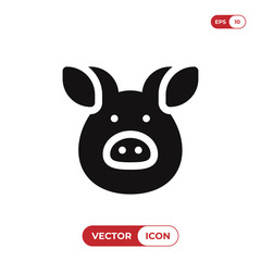 Pig icon. Pork,animal symbol. Flat vector sign isolated on white background. Simple vector illustration for graphic and web design.