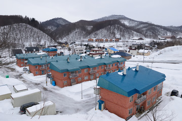 冬の炭坑住宅