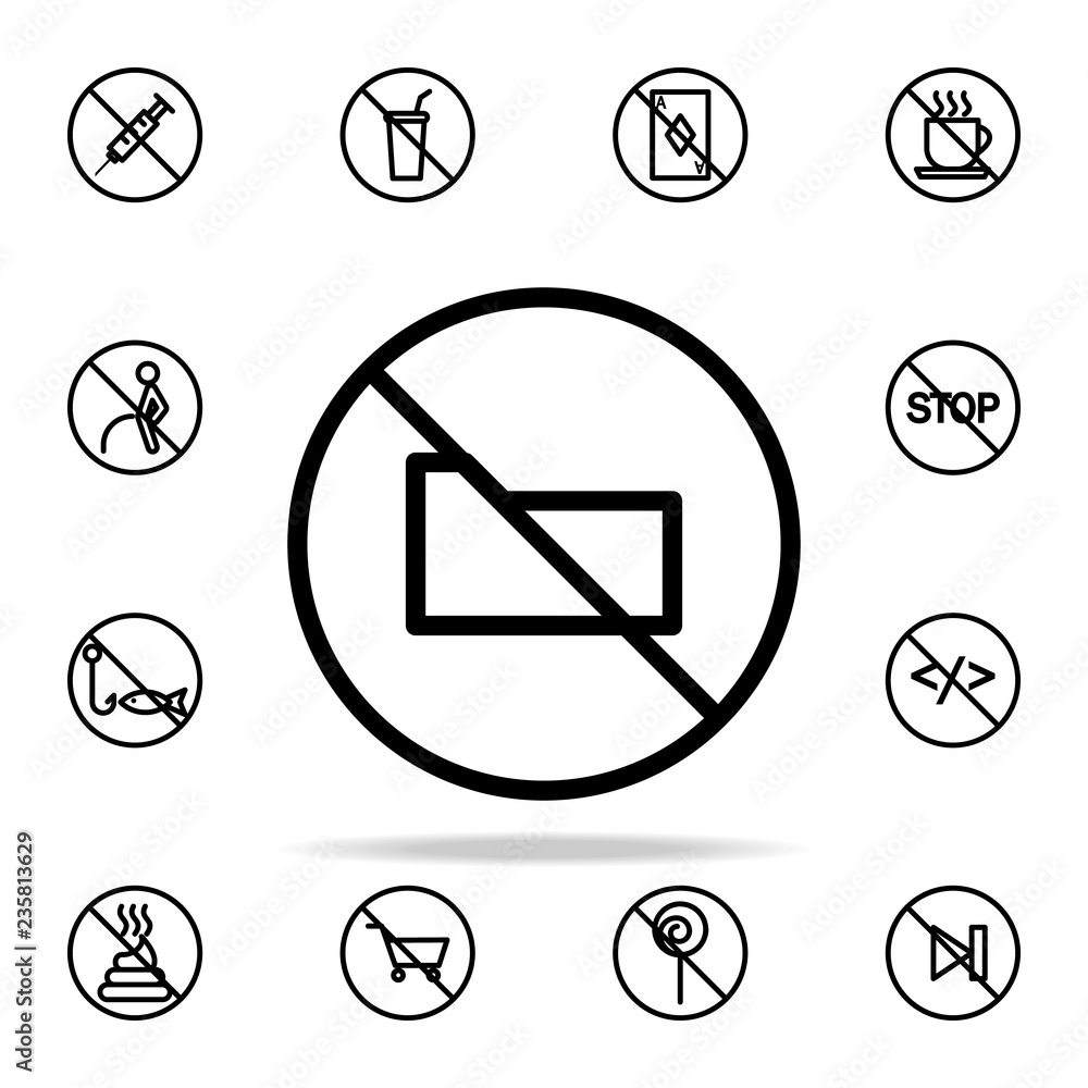 Poster ban folder icon. ban icons universal set for web and mobile