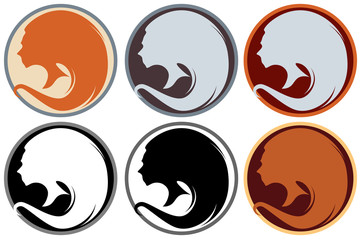 girl silhouette with magnificent hair logo for a hairdressing salon