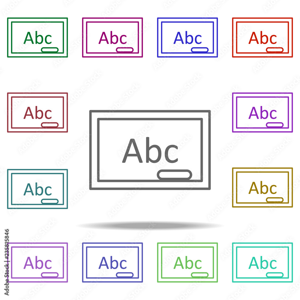 Poster board and sponge icon. elements of education in multi color style icons. simple icon for websites, w