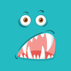 Scary monster facial expression