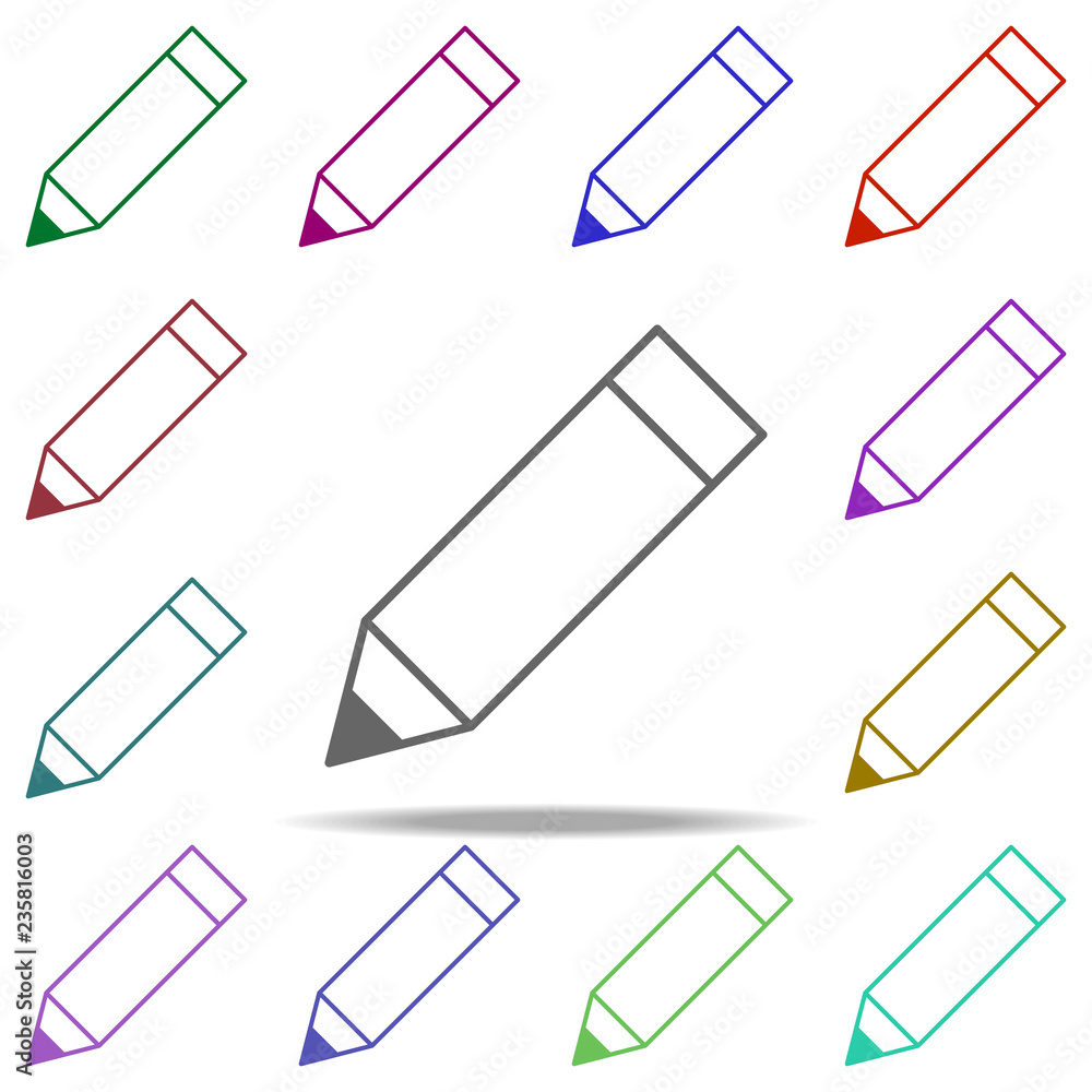 Poster pencil icon. elements of education in multi color style icons. simple icon for websites, web design,