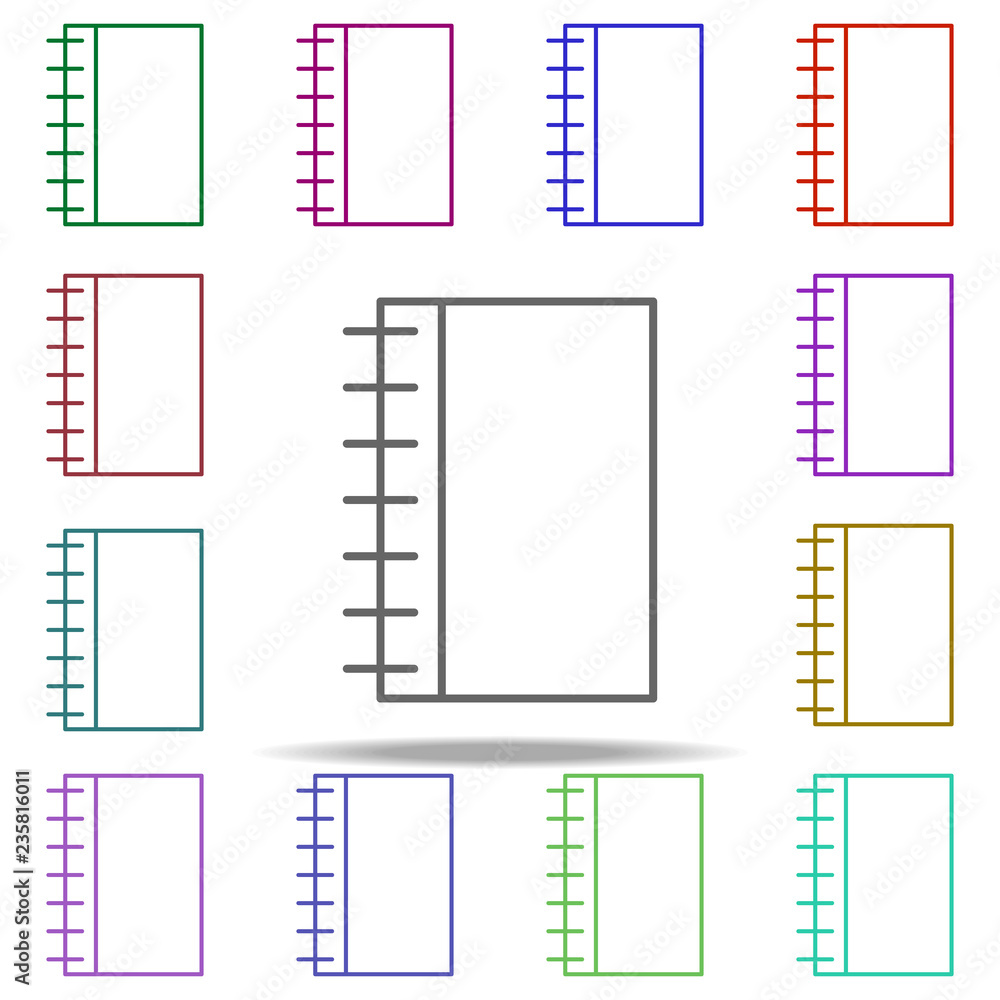 Poster notebook icon. elements of education in multi color style icons. simple icon for websites, web desig