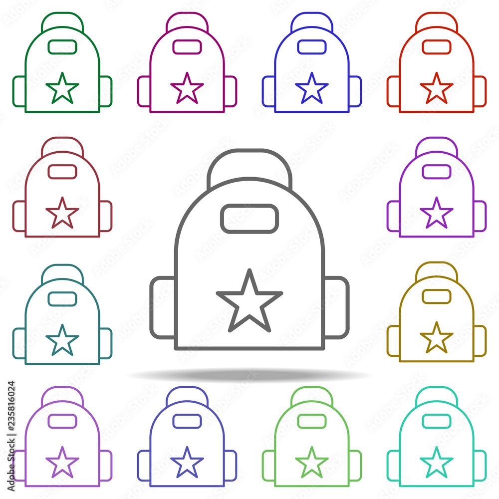 Poster backpack icon. elements of education in multi color style icons. simple icon for websites, web desig