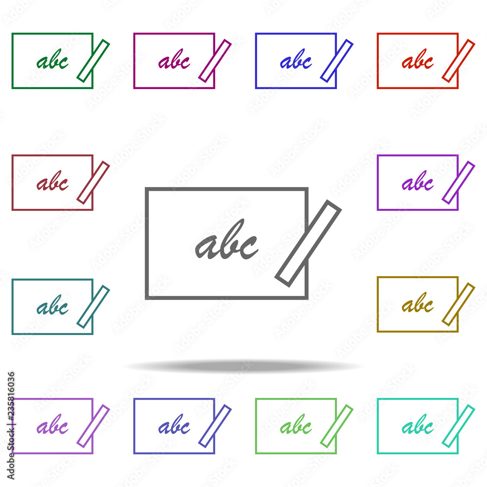 Poster chalk board icon. elements of education in multi color style icons. simple icon for websites, web de