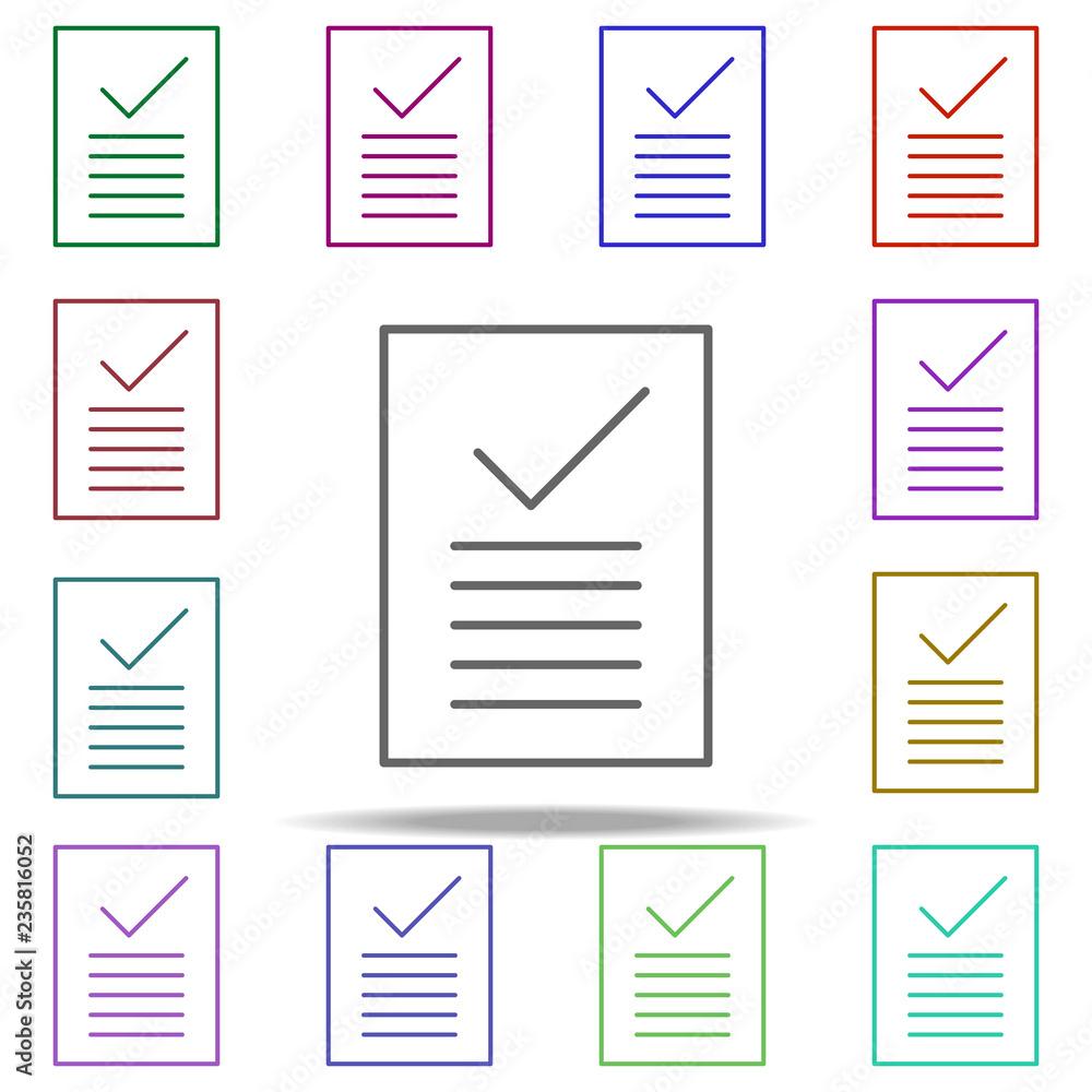 Poster dictation test icon. elements of education in multi color style icons. simple icon for websites, web