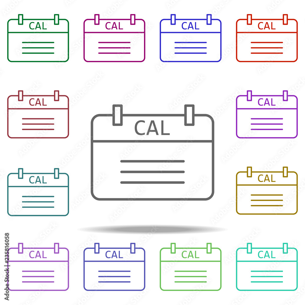 Poster the calendar icon. elements of education in multi color style icons. simple icon for websites, web d