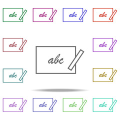 chalk board icon. Elements of education in multi color style icons. Simple icon for websites, web design, mobile app, info graphics