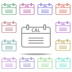 the calendar icon. Elements of education in multi color style icons. Simple icon for websites, web design, mobile app, info graphics