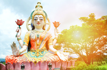 Obraz premium Guan Yin statue colorful on outdoors temple