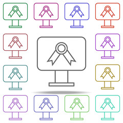 monitor and reward icon. Elements of education in multi color style icons. Simple icon for websites, web design, mobile app, info graphics