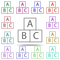 cubes ABC icon. Elements of education in multi color style icons. Simple icon for websites, web design, mobile app, info graphics