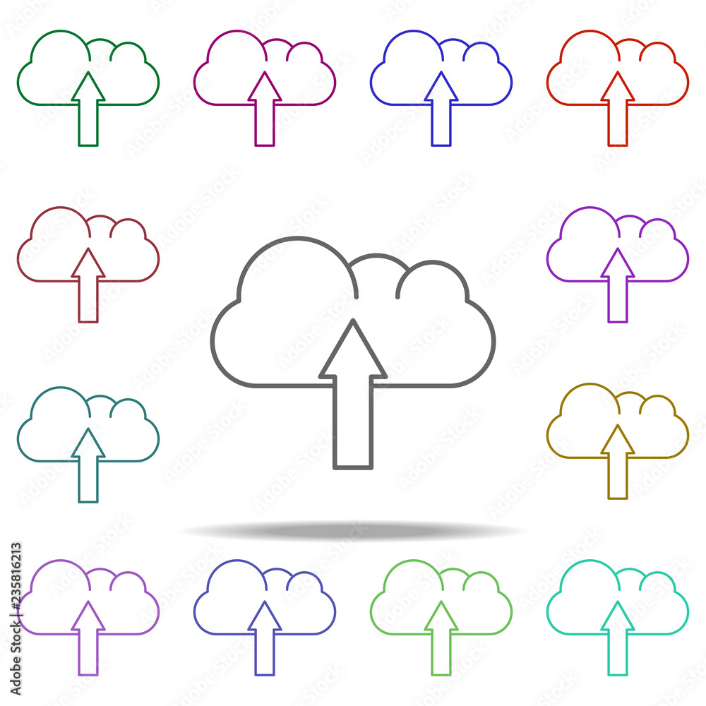 Poster cloud storage icon. elements of education in multi color style icons. simple icon for websites, web 