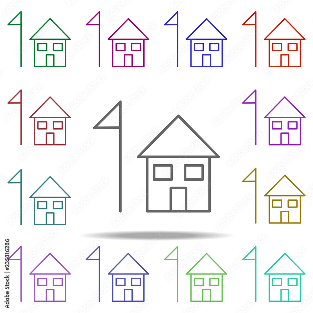 Poster house icon. elements of education in multi color style icons. simple icon for websites, web design, 