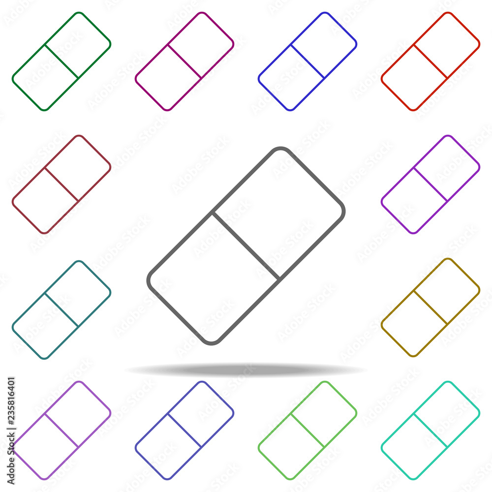 Poster eraser icon. elements of education in multi color style icons. simple icon for websites, web design,