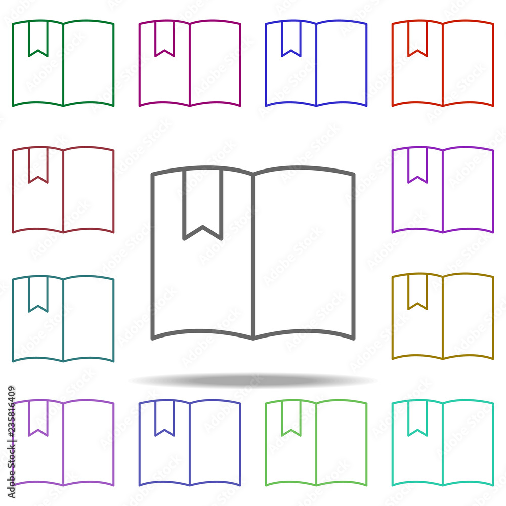 Poster book icon. elements of education in multi color style icons. simple icon for websites, web design, m