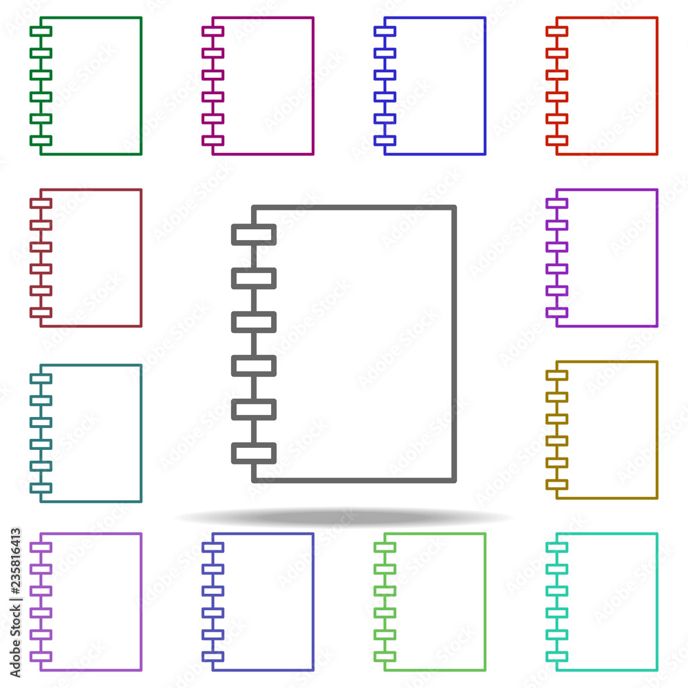 Poster notebook icon. elements of education in multi color style icons. simple icon for websites, web desig
