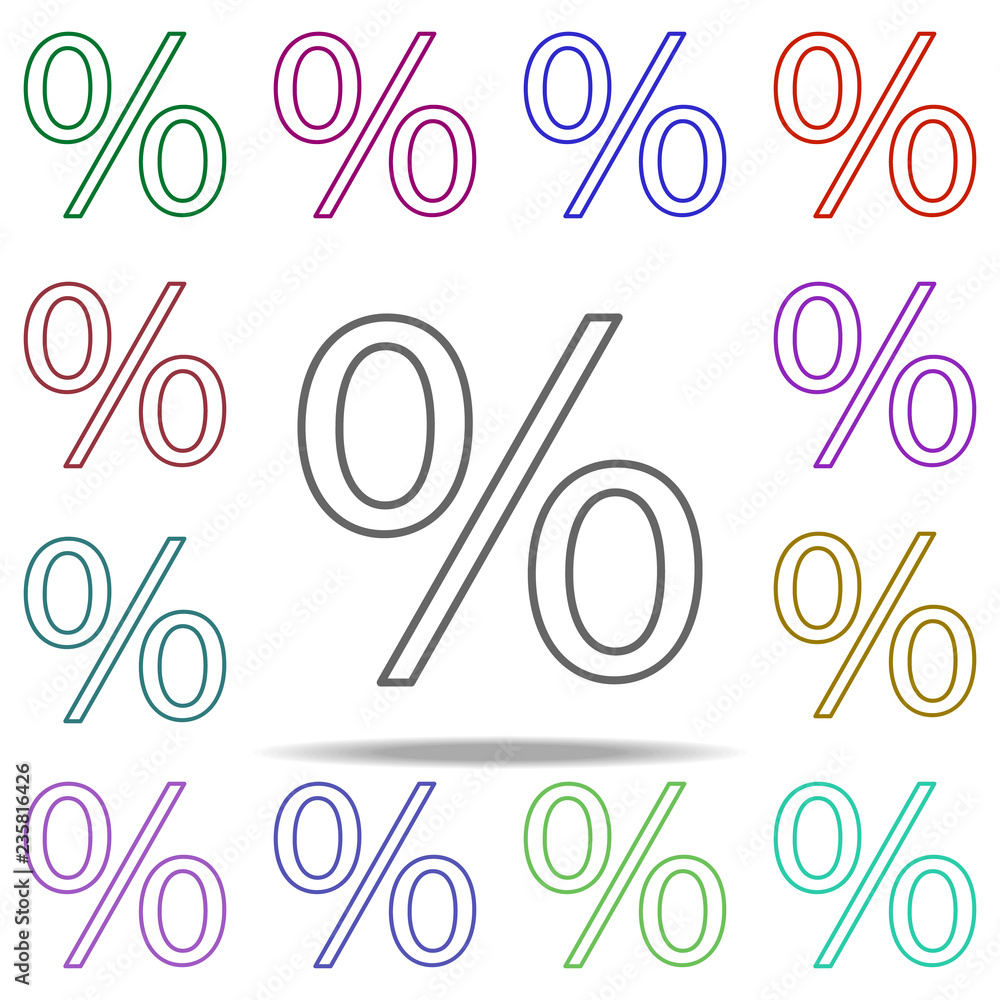 Poster percent icon. elements of education in multi color style icons. simple icon for websites, web design