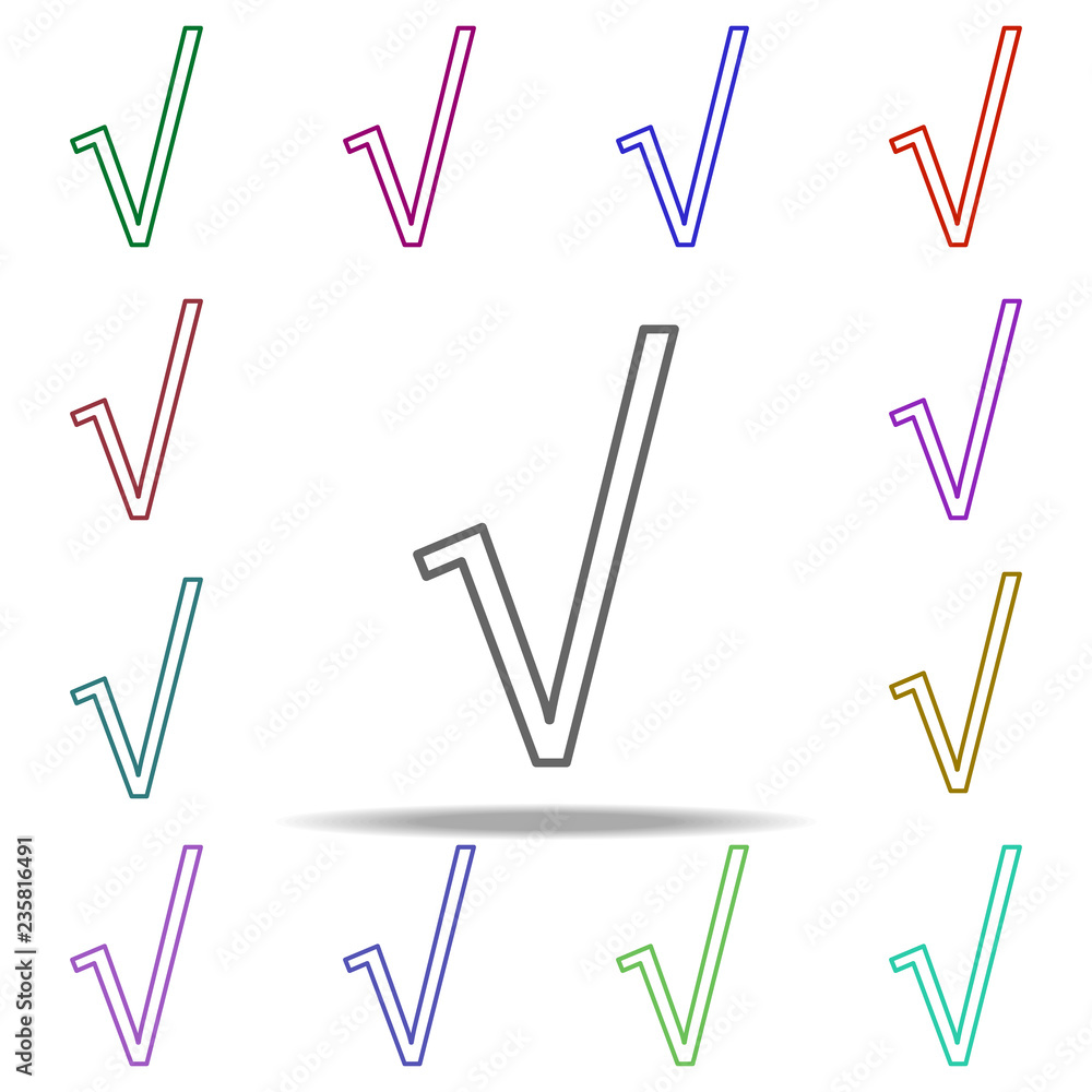 Aufkleber root icon. elements of education in multi color style icons. simple icon for websites, web design, m