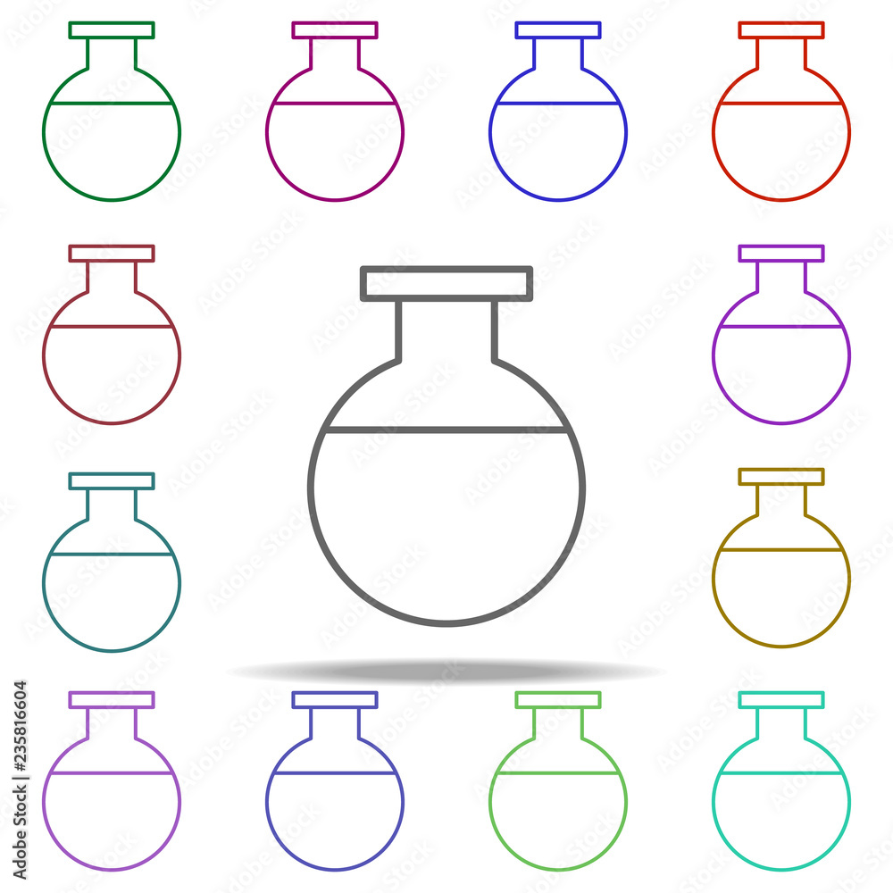 Poster flask icon. elements of education in multi color style icons. simple icon for websites, web design, 