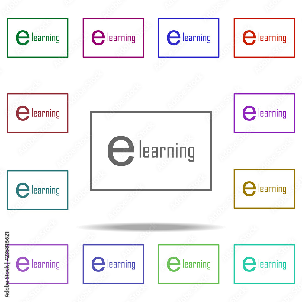 Poster online reading icon. elements of education in multi color style icons. simple icon for websites, web