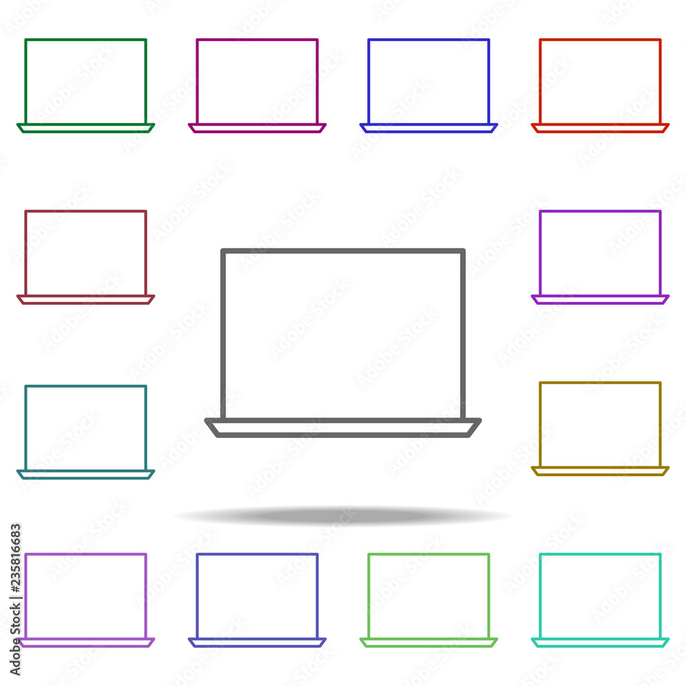 Poster laptop icon. elements of education in multi color style icons. simple icon for websites, web design,