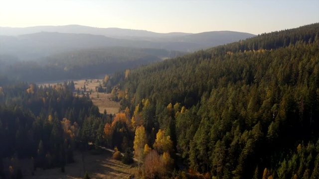 Czech Republic Beautiful Sumava Park drone flight