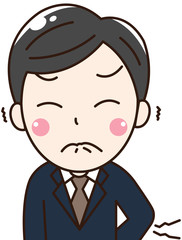 男性会社員サラリーマンの腰痛で体調不良