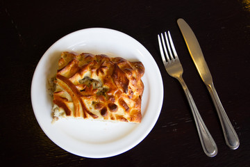 pie on white plate