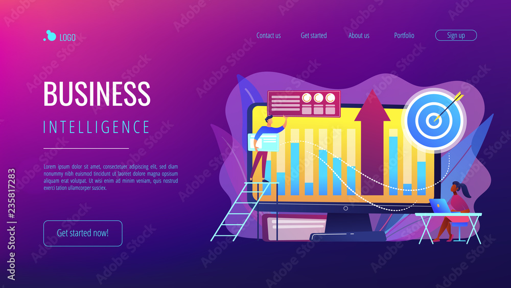 Poster business intelligence experts transform data into useful information. business intelligence, busines