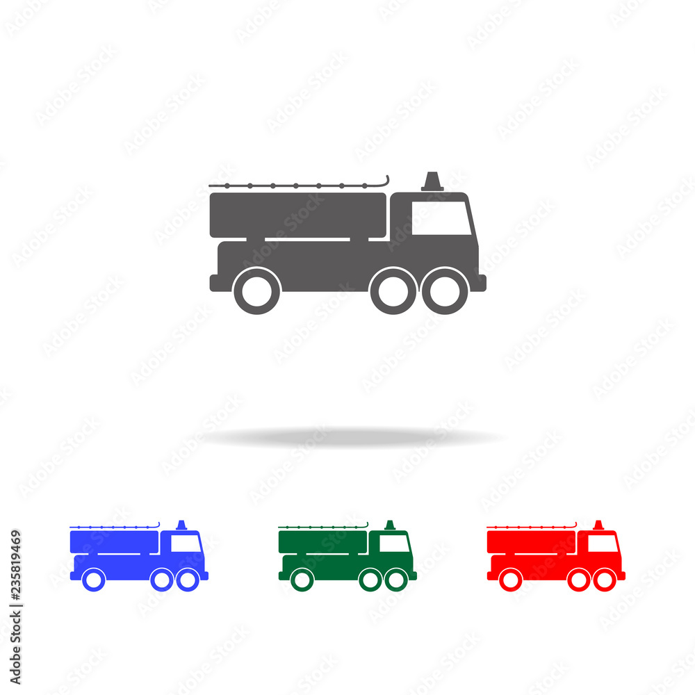Poster fire engine icon. elements of fireman in multi colored icons. premium quality graphic design icon. s