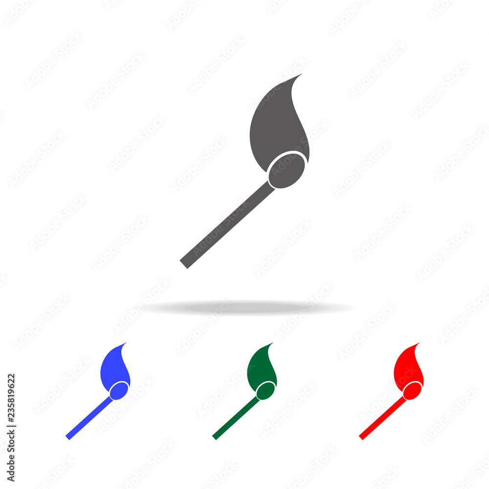 Poster burning match icon. elements of fireman in multi colored icons. premium quality graphic design icon.