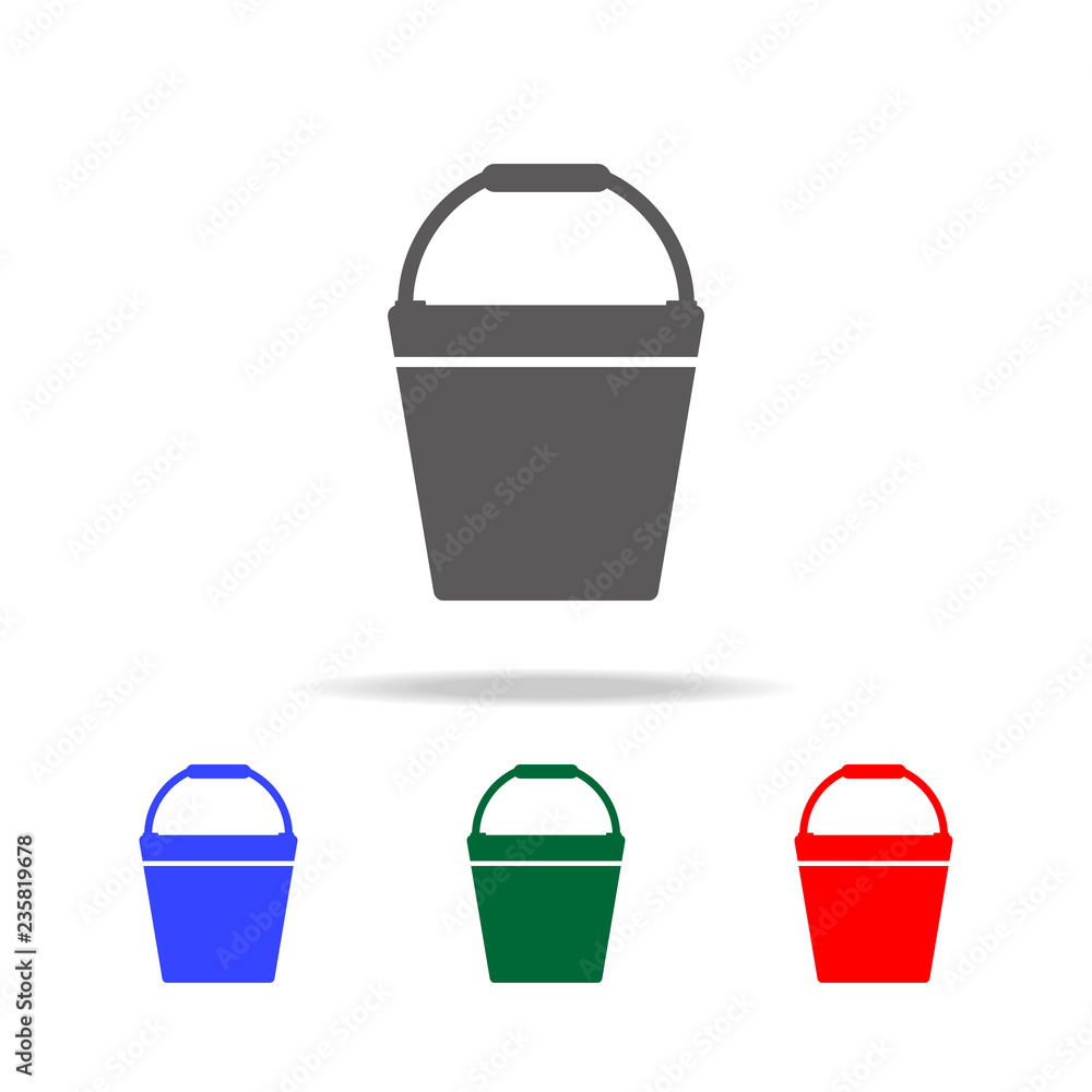 Poster fire-bucket icon. elements of fireman in multi colored icons. premium quality graphic design icon. s