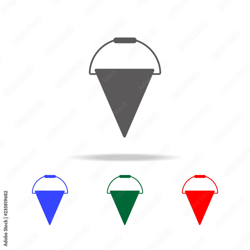 Poster fire-bucket icon. elements of fireman in multi colored icons. premium quality graphic design icon. s