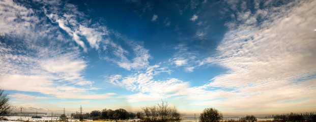 Spacious skies with clouds.