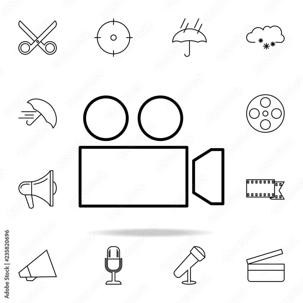 Poster camera for filming icon. detailed set of simple icons. premium graphic design. one of the collection
