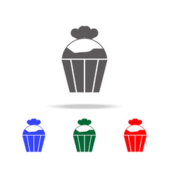 cupcake with heats icon. Elements of love in multi colored icons. Premium quality graphic design icon. Simple icon for websites, web design, mobile app, info graphics