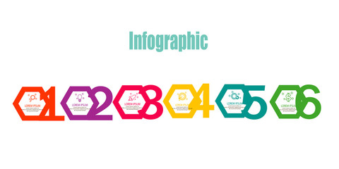 Simple hexagon infographic template element