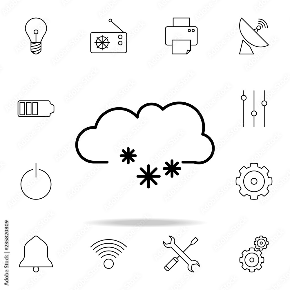 Poster cloud with a snowflake icon. detailed set of simple icons. premium graphic design. one of the collec