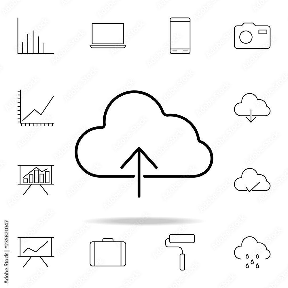 Poster cloud upload icon. detailed set of simple icons. premium graphic design. one of the collection icons