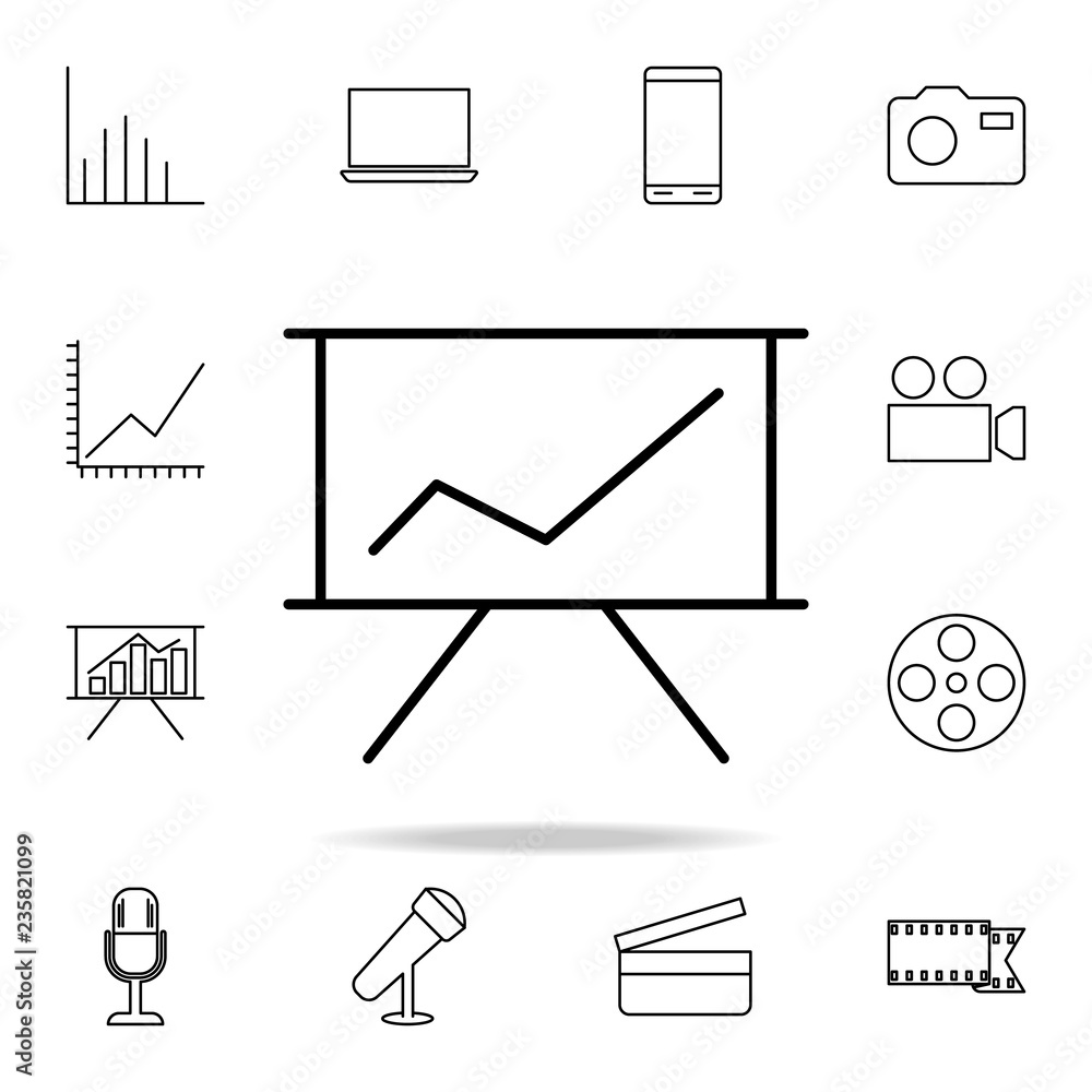 Poster whiteboard with presentation icon. detailed set of simple icons. premium graphic design. one of the 