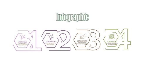 Simple hexagon infographic template element