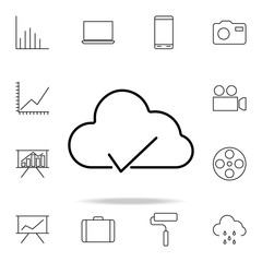 checked cloud icon. Detailed set of simple icons. Premium graphic design. One of the collection icons for websites, web design, mobile app