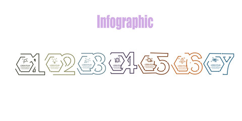 Simple hexagon infographic template element